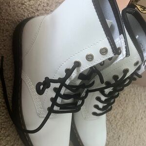 Dr Martens Zavala White Ankle Boots